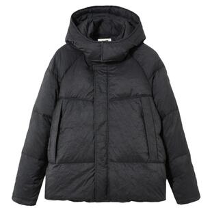 流石男装冬装连帽短款羽绒服男士冬季外套加厚宽松黑色鸭绒外套潮