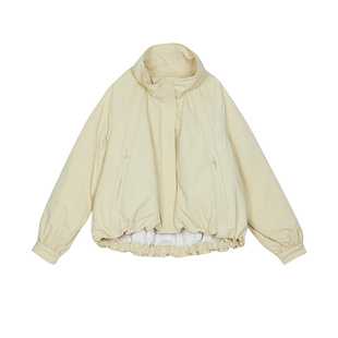 SANI商场同款90鸭绒加厚保暖御寒羽绒服女立领廓形短款夹克服冬季