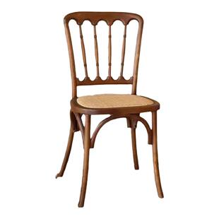 美式乡村拿破仑椅实木餐椅家用靠背椅白蜡木酒店餐厅咖啡厅竹节椅