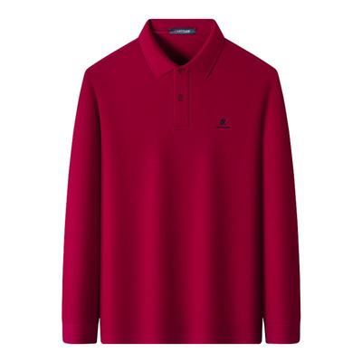 [100%长绒棉]梦特娇长袖Polo衫男