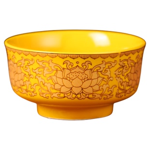拜神碗供碗陶瓷斋饭碗八吉祥供佛碗家用上供专用碗观音菩萨供水碗