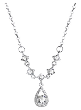 天使之泪项链新款S999纯银锁骨链