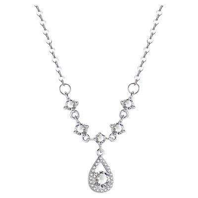 天使之泪项链新款S999纯银锁骨链