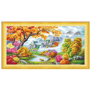 蒙娜丽莎十字绣2025新款线绣客厅世外桃源浪漫风景自己绣手工满绣