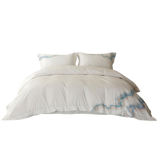 美罗家纺刺绣全棉四件套轻奢高级感家用裸睡新中式纯棉床上用品