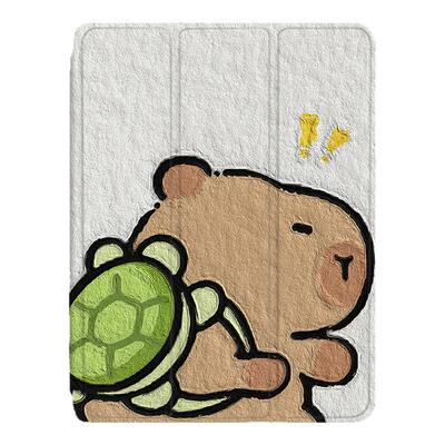 油画水豚新款平板保护套