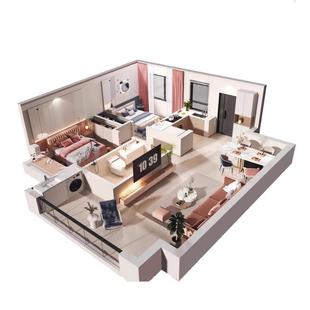 装修设计效果图室内制作房屋家装施工图纸自建房全屋方案户型定制