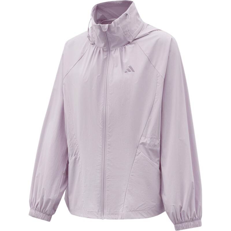 adidas阿迪达斯女子SOFT LUX紫色户外运动跑步连帽夹克外套KH2658