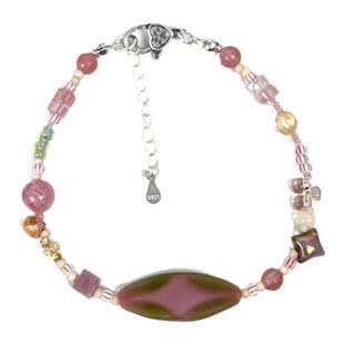 燕归原创「西柚海」少女粉四芒星捷克珠春夏手链新中式小众设计女