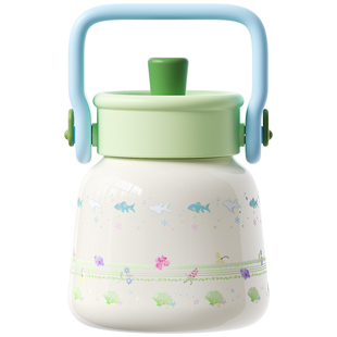 万兀保温大肚杯女生316L不锈钢大容量水杯便携提手吸管杯铃铛杯