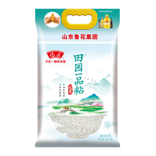 鲁花福花田园一品粘5KG一级灿米长粒香米10斤家庭装南方大米新米