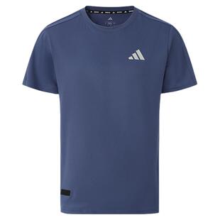 Adidas/阿迪达斯蓝色短袖男款T恤宽松休闲运动透气圆领半截袖夏季