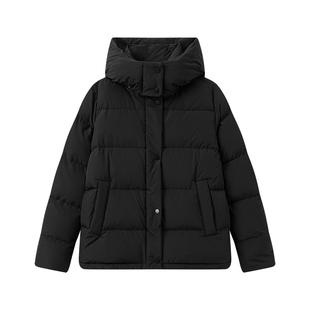 大嘎daga显瘦百搭黑色短款羽绒服女高级感90白鸭绒外套冬2024新款