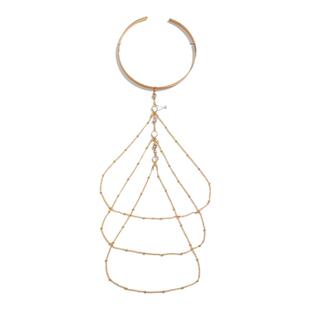 欧美风上臂饰品时尚性感多层水钻链条流苏开口手臂环臂镯女配饰