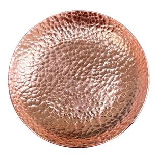 8cm重工 纯手工锻打紫铜茶托杯垫小铜盘红铜茶垫圆形金属创意茶具