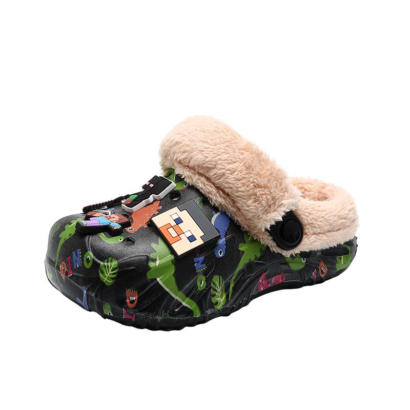 恐龙男童棉拖鞋儿童棉鞋2025款秋冬季保暖厚底居家卡通男孩中大童
