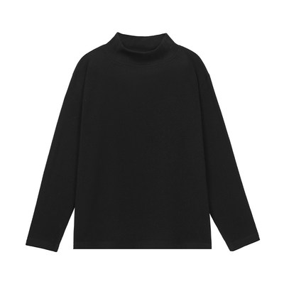 半高领卫衣男款秋冬德绒打底衫冬季加绒加厚宽松长袖白色内搭上衣