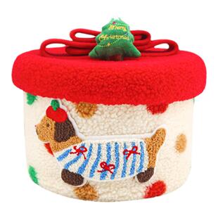 新年礼物盒新春节礼盒卡通零食玩具带盖收纳筐腊肠小狗整理储物篮