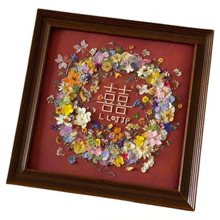 干花压花相框真花永生花摆件手工定制生日礼物送新娘闺蜜新婚礼物