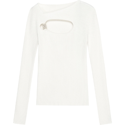 bebe春季新款长袖打底针织上衣