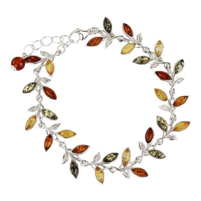 英国代购琥珀叶子设计手链