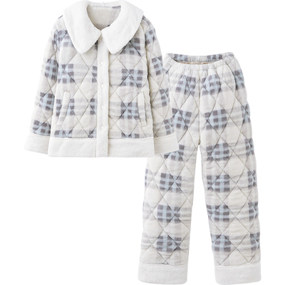 思莉太太情侣珊瑚绒夹棉睡衣