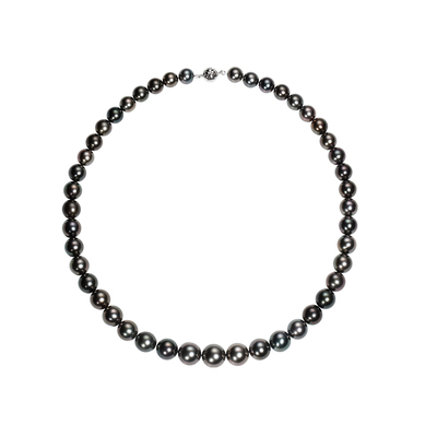GiO珠宝 大溪地海水黑珍珠女项链珠串孔雀绿颈链吉尔德莫兰迪拉贡