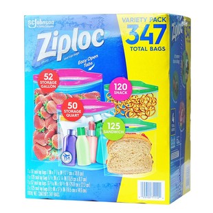 美国Ziploc密保诺拉链密封储存自封食物冷冻保鲜袋347/166收纳袋