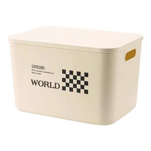 桌面收纳盒办公室零食杂物整理筐学生宿舍大容量带盖收纳箱置物架