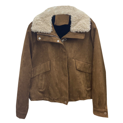 羊羔毛外套短款机车服