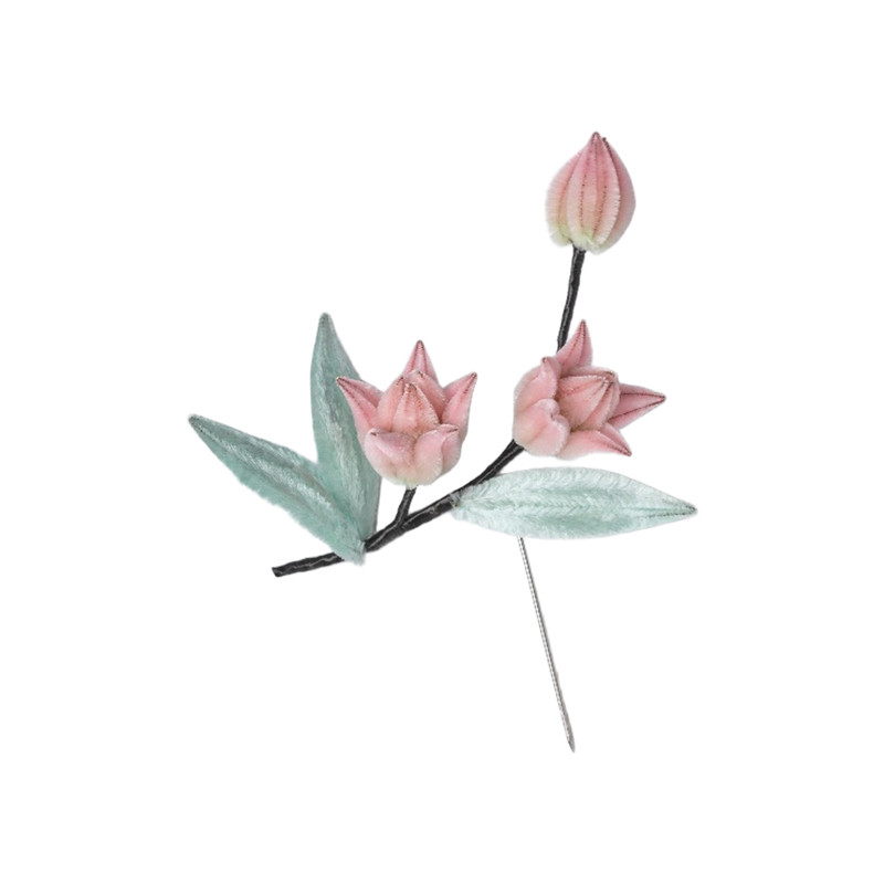 非遗绒花大师手工制作胸针礼物