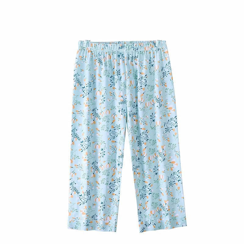纯棉七分裤女睡裤夏季全棉家居裤