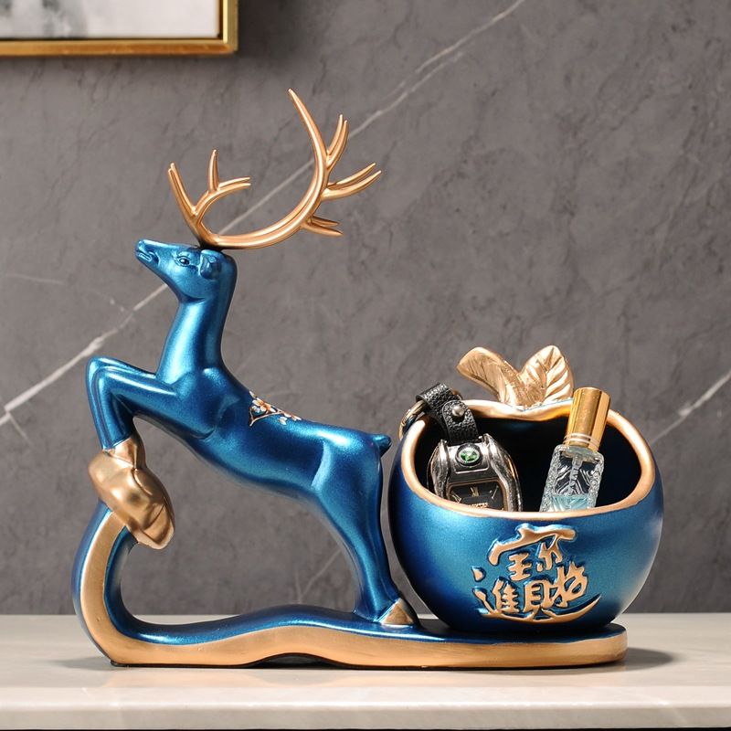 入户门口玄关钥匙收纳摆件鞋柜礼品新居鹿乔迁家居装饰现代形客厅