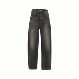 JNBY/江南布衣秋牛仔裤女复古水洗锥形裤宽松休闲长裤棉质铅笔裤