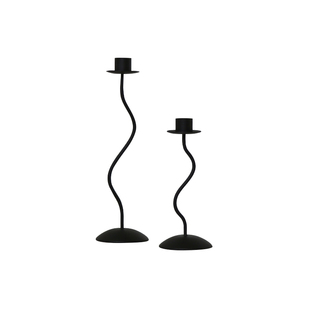 觅屿 中古黑色金属烛台法式复古铁艺摆件高级感家用餐厅边柜装饰