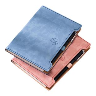 A5布纹皮革硬面记事本18K定制笔记本子加厚B5内页简约可插笔2026年新款会议记录本封面可印logo刻字高档办公