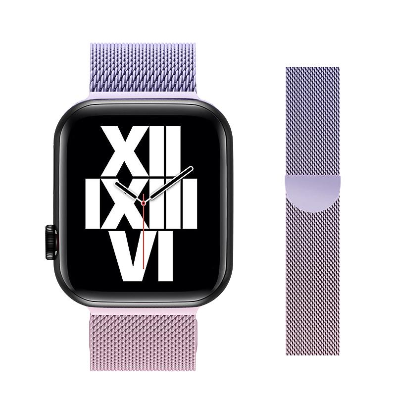 适用iwatch表带S11苹果8手表10米兰AppleWatch女款Watchs高级感S9夏天SE磁吸渐变5男ultra表链iphone米兰尼斯
