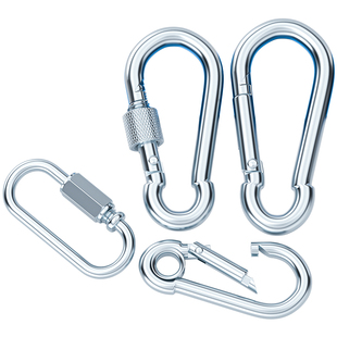 镀锌弹簧扣安全扣带母锁扣卡扣登山扣保险扣铁链扣M5M6M8M10-M14