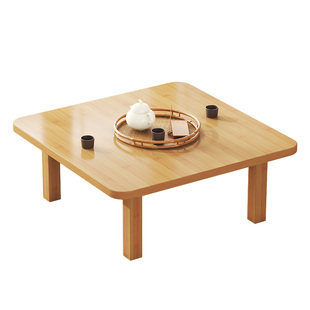 榻榻米折叠炕桌实木质茶几楠竹家用简易矮桌床上学习桌四方桌炕几