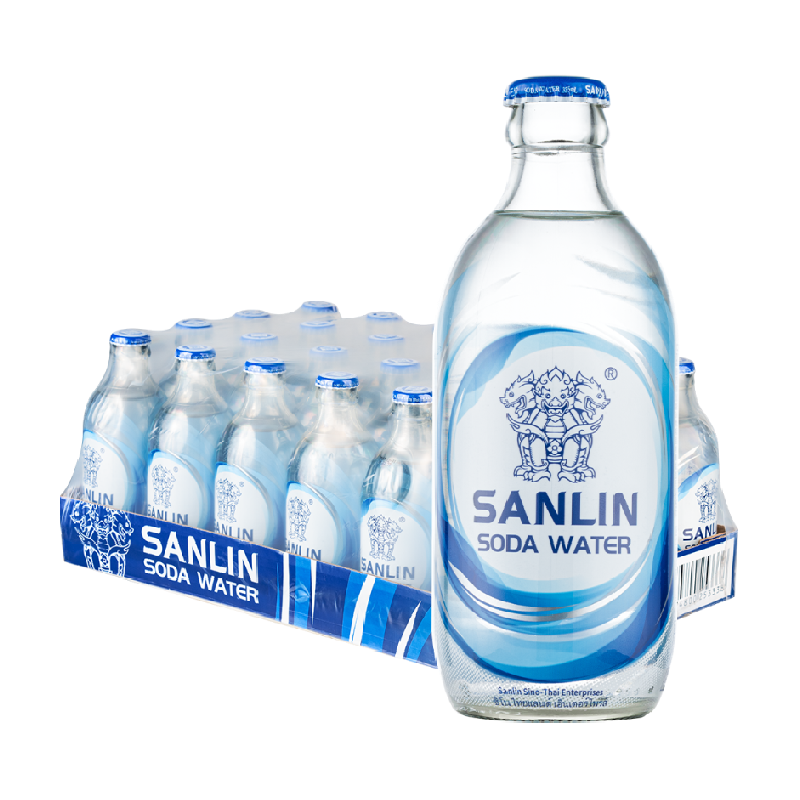 三麟苏打水经典原味0糖0卡气泡水335ml*24瓶整箱