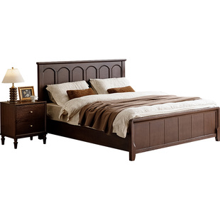 美式床实木床1米8蒙德床轻法式复古2025新双人主卧床中古风次卧床