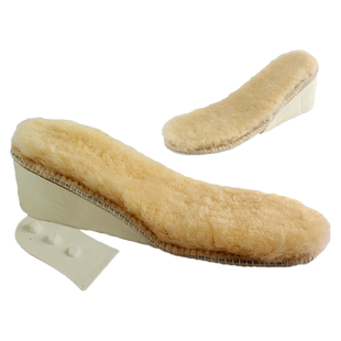 冬季内增高鞋垫女透气保暖皮毛一体羊毛鞋垫马丁靴棉鞋垫增高垫男