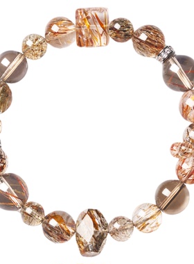 天然黑金超七水晶手链高端时尚
