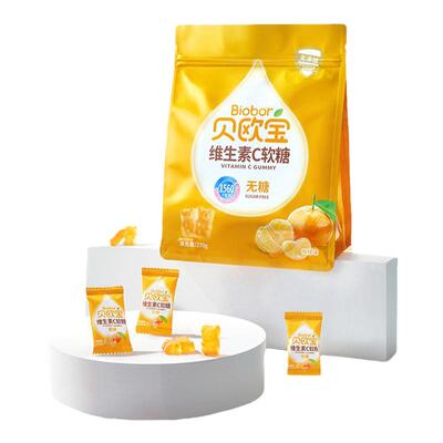 贝欧宝无糖维生素C小熊软糖宝宝营养零食0糖VC糖果水果汁qq软糖