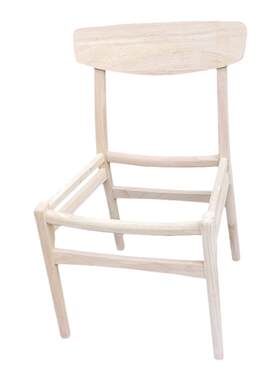 实木中古小户型书房编绳椅白坯