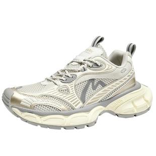 马克华菲男鞋2025新款夏季运动鞋透气网面鞋男款鞋子增高老爹鞋男