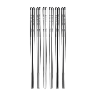 双枪316L不锈钢筷子家用防滑防霉筷子医用级餐具耐高温防烫