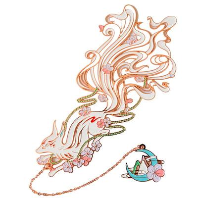 春晼晚九尾狐艺术书签山海经礼物