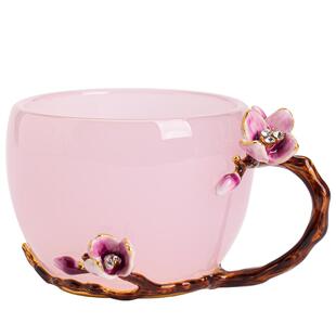 琉璃杯古法琉璃手把杯手工制作咖啡杯创意花茶杯家用办公送礼茶