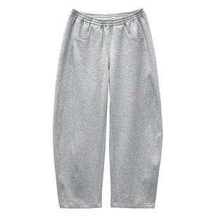 木子理想大码女装松紧腰卫裤休闲宽松胖mm高腰显瘦裤子200斤春